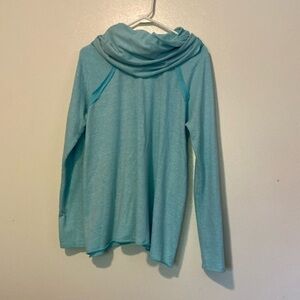 My Beloved… raw hem cowl neck long sleeve dream shirt lg